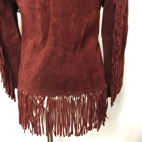 DAWN  Leather Fringe Western Cowgirl  70's Style Jacket Vintage - Picture 7 of 16